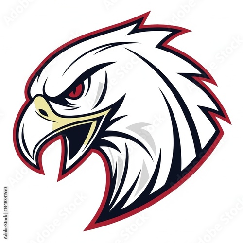 Wallpaper Mural Fierce Bald Eagle Head Logo Design
A bold and aggressive bald eagle head logo with sharp, dynamic lines and a fierce expression. The detailed illustration features striking red eyes, a powerful beak,  Torontodigital.ca