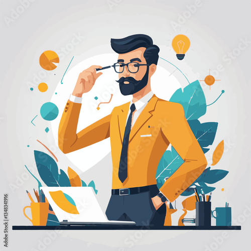 employee appreciation day, investment solution, copy space, confident man, lawyer office, finance management, boss, 40 40s, arms crossed, team, middle age, work, company formal, elder aged, latin hisp