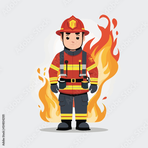 fireman, firefighter, safety, emergency, danger, man, rescue, fire, fighter, uniform, helmet, protection, background, service, red, equipment, hose, occupation, job, burn, person, work, male, hero, pr