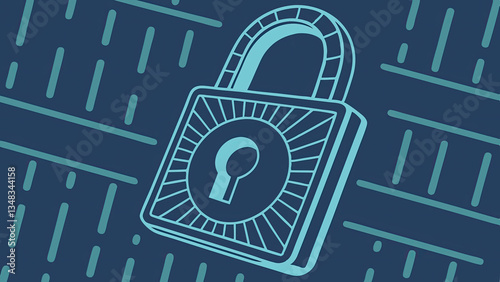 Wallpaper Mural Glowing digital lock symbolizing AI copyright protection with binary code, representing cybersecurity, data privacy, and intellectual property concepts in modern technology. Torontodigital.ca