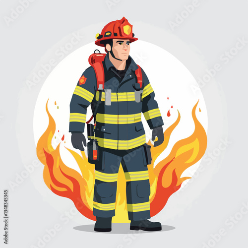fireman, firefighter, safety, emergency, danger, man, rescue, fire, fighter, uniform, helmet, protection, background, service, red, equipment, hose, occupation, job, burn, person, work, male, hero, pr