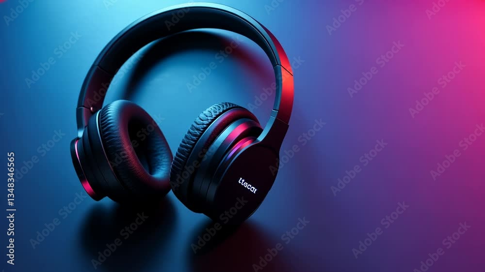 Headphones Studio Shot Vibrant Light Headphones Studio Shot Vibrant Light