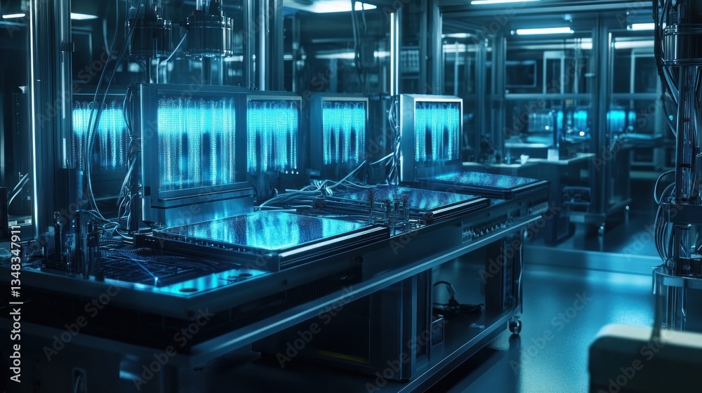 Naklejka premium Futuristic Laboratory: Advanced Scientific Research Facility