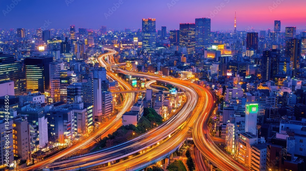 Fototapeta premium Tokyo Highway at Dawn