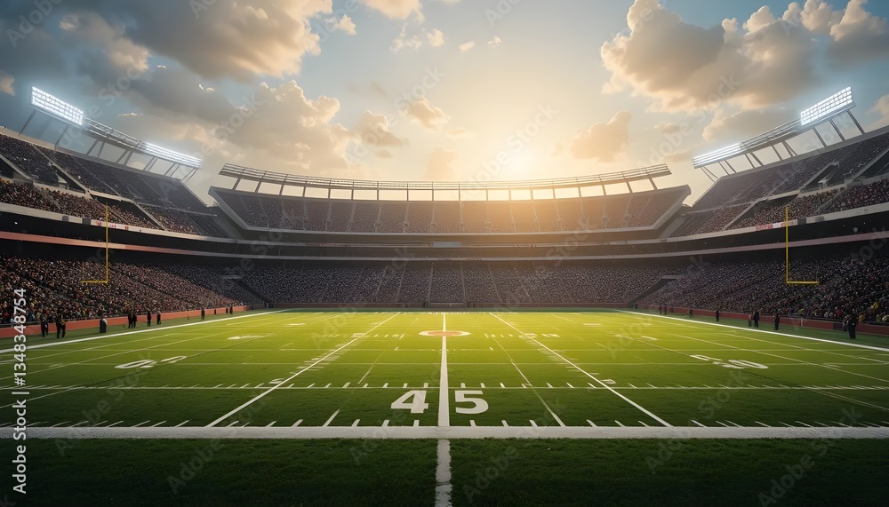 Dynamic American Football Stadium Background Capturing Game Day Excitement and Energy Dynamic American Football Stadium Background Capturing Game Day Excitement and Energy