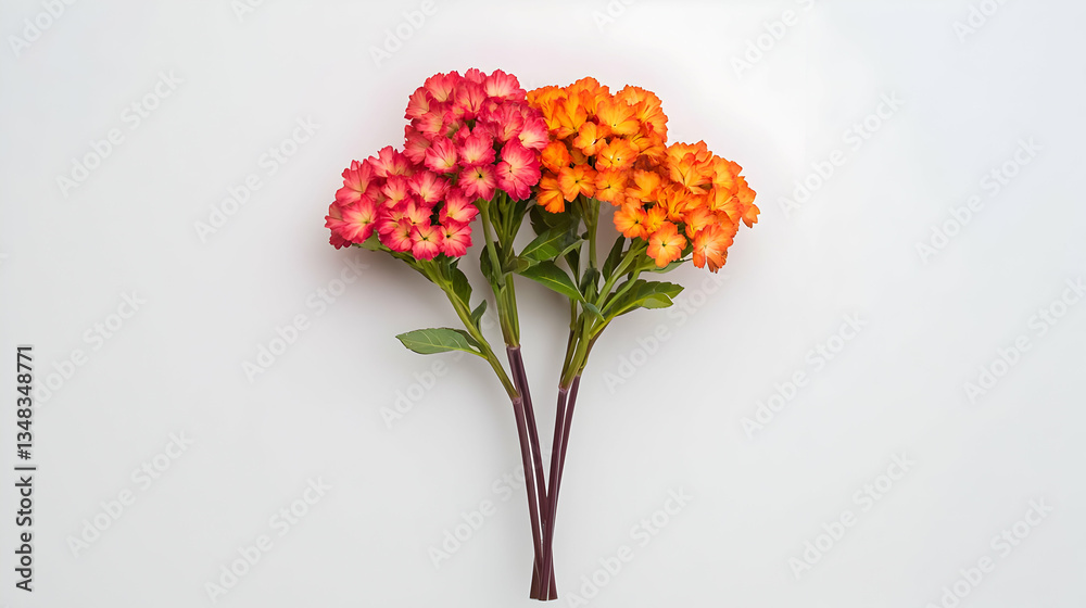 Obraz premium Colorful Floral Arrangement On White Background