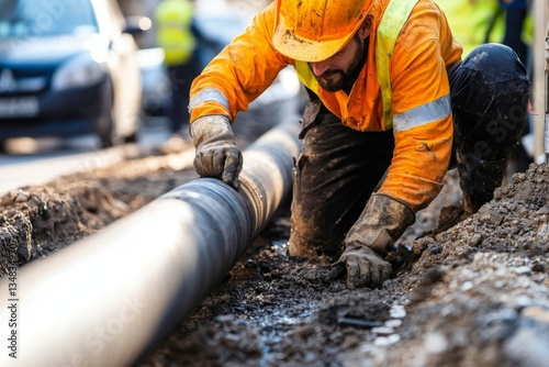 Wallpaper Mural The role of construction workers in enhancing city infrastructure. Torontodigital.ca