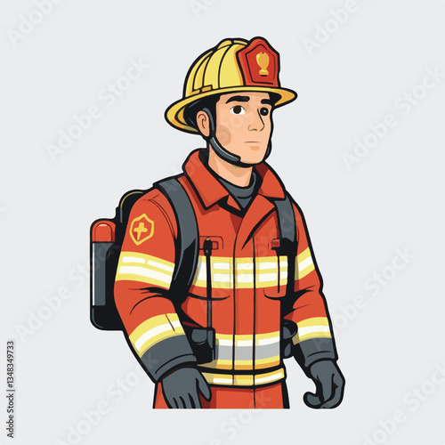 fireman, firefighter, safety, emergency, danger, man, rescue, fire, fighter, uniform, helmet, protection, background, service, red, equipment, hose, occupation, job, burn, person, work, male, hero, pr