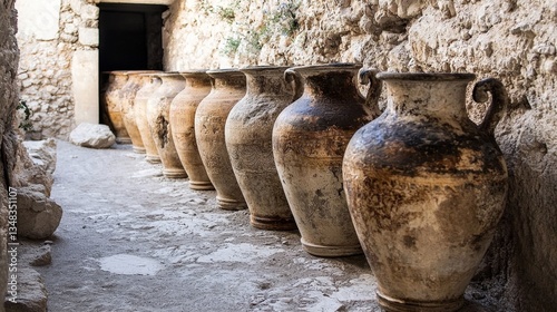 Ancient stone water jars reminiscent of the Wedding at Cana.