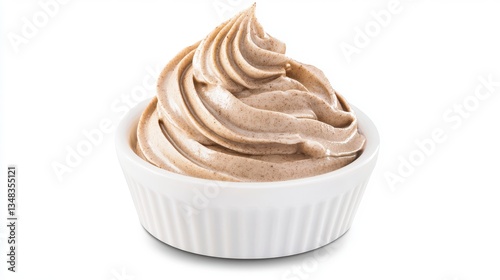 Aromatic Creamy Frozen Dessert in a White Bowl