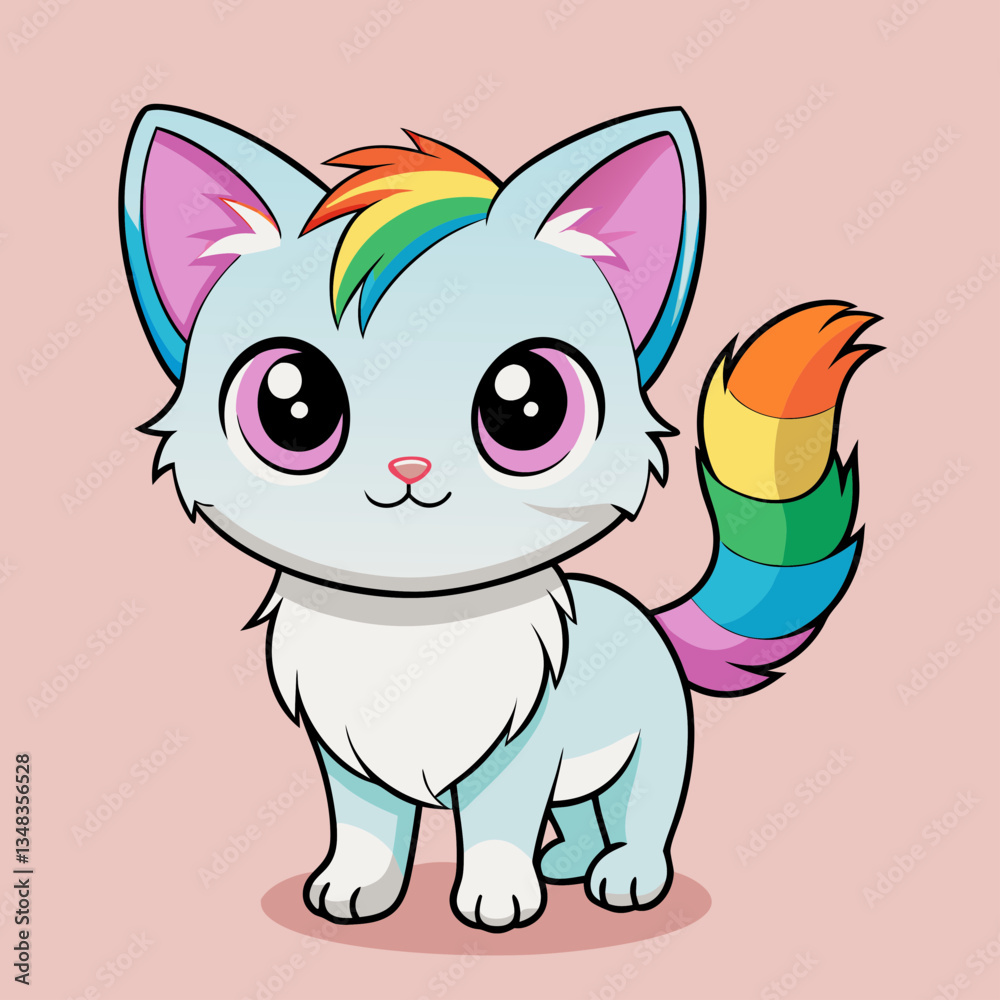 rainbow furred kitten rainbow furred kitten