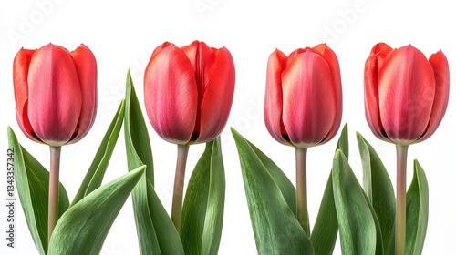 Wallpaper Mural Beautiful red tulips blooming in nature's garden bright floral display close-up photography fresh environment Torontodigital.ca