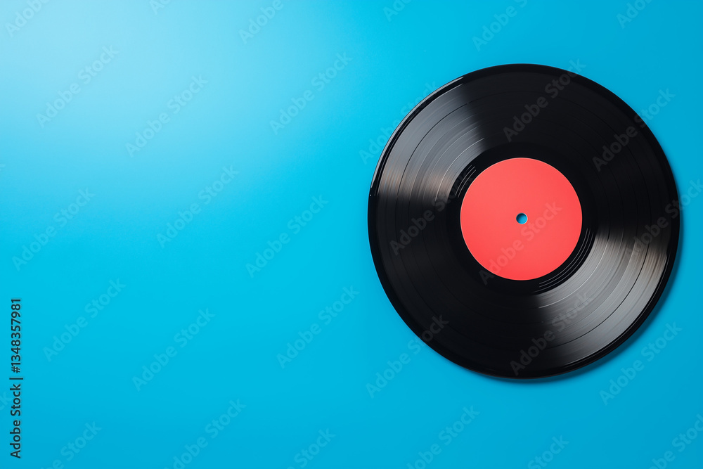 Obraz premium Vintage vinyl record isolated on a solid blue background
