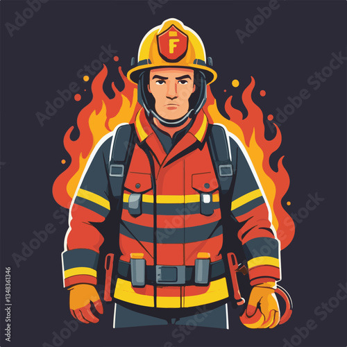 fireman, firefighter, safety, emergency, danger, man, rescue, fire, fighter, uniform, helmet, protection, background, service, red, equipment, hose, occupation, job, burn, person, work, male, hero, pr