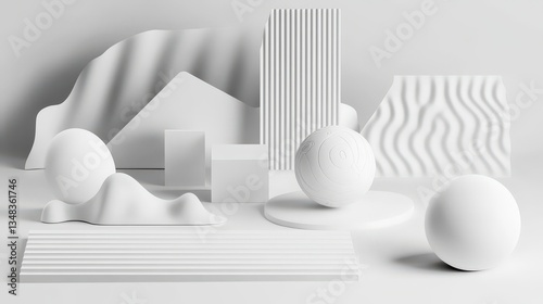 Elegant Abstract Architectural Composition in White