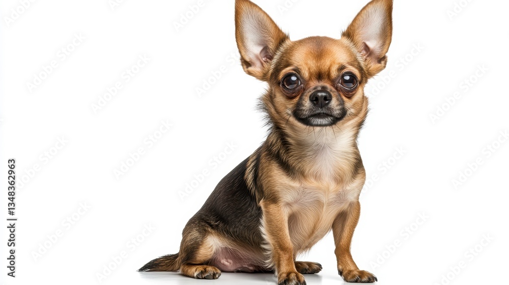 Obraz premium Playful chihuahua dog posing on white background animal portrait indoor studio close-up photography