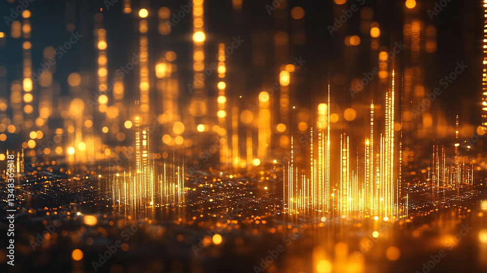 Obraz premium Luxurious Golden Trading Cand With Forex Visualization