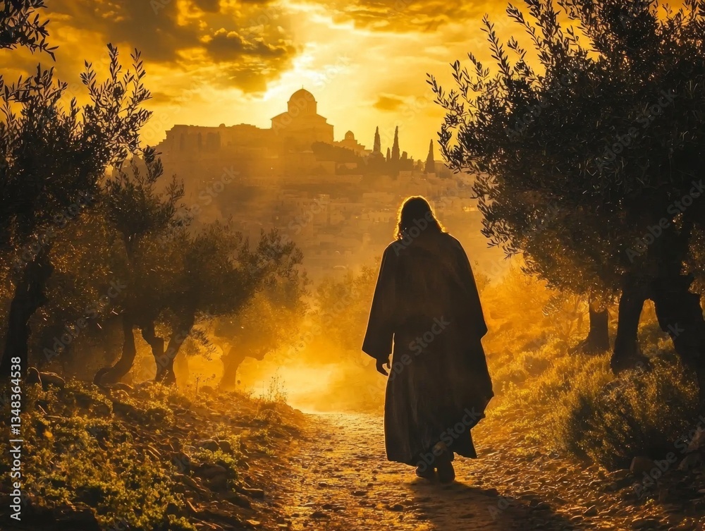 Fototapeta premium A moment of divine presence captured in a serene landscape.