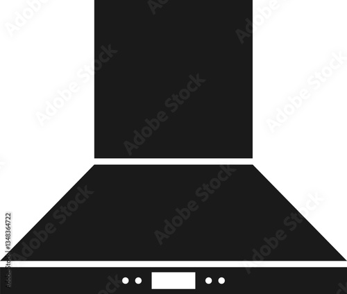 Kitchen hood, kitchen hood icon isolated on white background. Background image, web banner, poster, vector illustration.