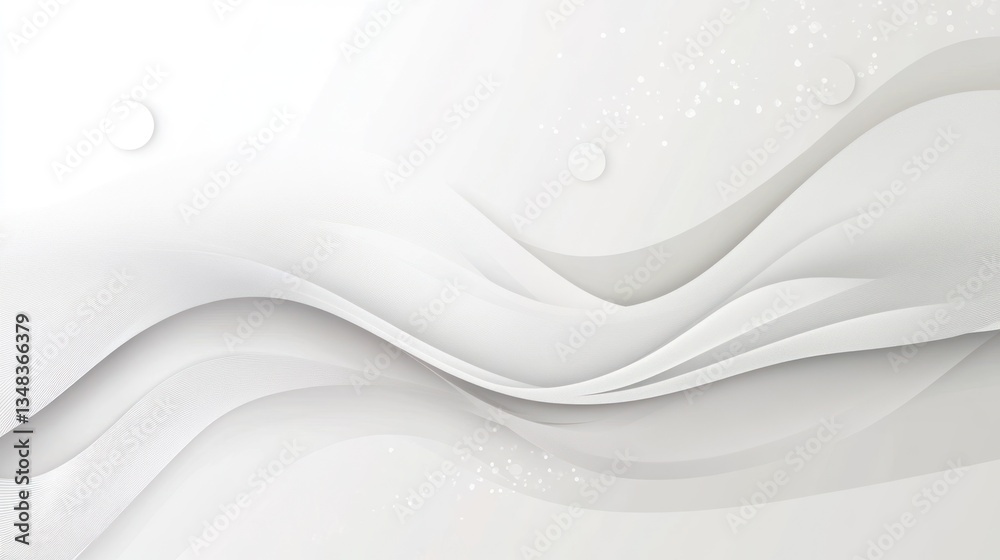 Obraz premium Abstract white waves background, for website design, presentation slides
