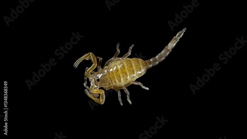 Newborn parthenogenetic scorpion Lychas tricarinatus, family Buthidae, Distributed in India, feeds on insects and their larvae. Life expectancy is about 7 years.