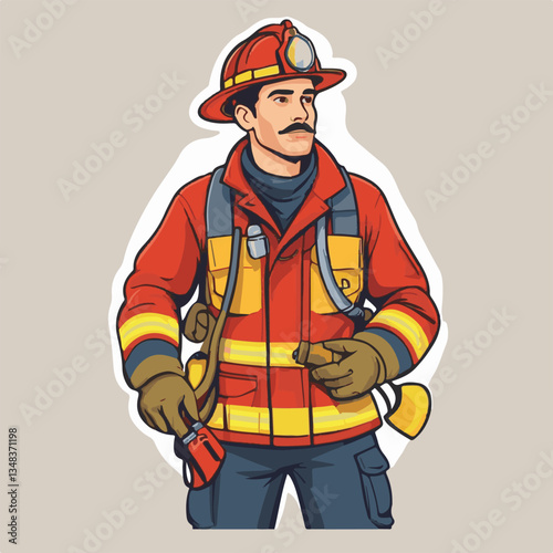 fireman, firefighter, safety, emergency, danger, man, rescue, fire, fighter, uniform, helmet, protection, background, service, red, equipment, hose, occupation, job, burn, person, work, male, hero, pr