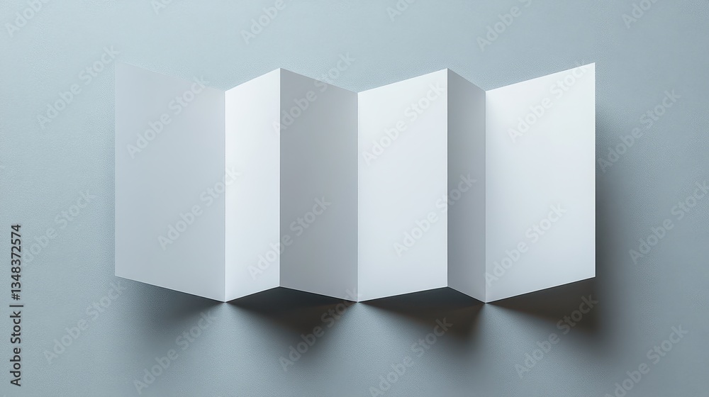 Fototapeta premium The image features blank folded paper set against a smooth, muted surface. The structure creates a clean, minimalistic look, emphasizing the beauty of simplicity and design