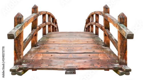 Wallpaper Mural old wooden foot bridge isolated on transparent white background, clipping path Torontodigital.ca