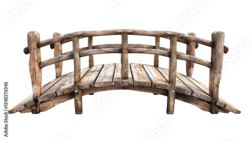 Wallpaper Mural old wooden foot bridge isolated on transparent white background, clipping path Torontodigital.ca