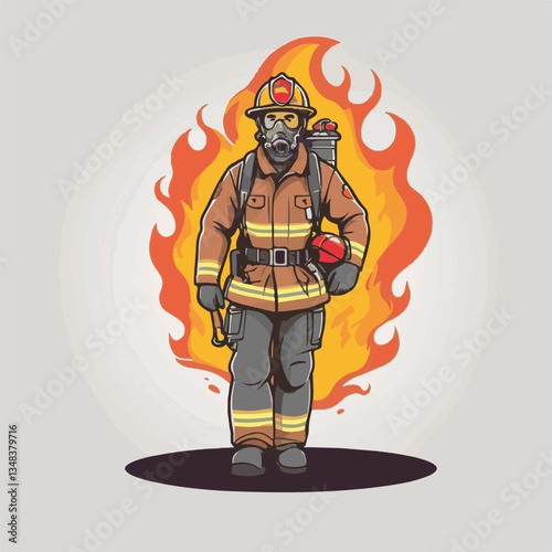 fireman, firefighter, safety, emergency, danger, man, rescue, fire, fighter, uniform, helmet, protection, background, service, red, equipment, hose, occupation, job, burn, person, work, male, hero, pr