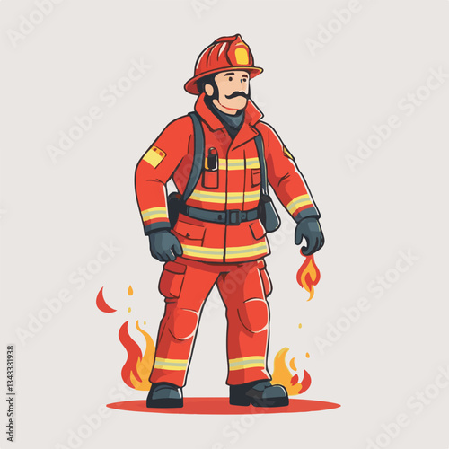 fireman, firefighter, safety, emergency, danger, man, rescue, fire, fighter, uniform, helmet, protection, background, service, red, equipment, hose, occupation, job, burn, person, work, male, hero, pr