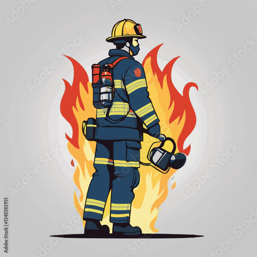 fireman, firefighter, safety, emergency, danger, man, rescue, fire, fighter, uniform, helmet, protection, background, service, red, equipment, hose, occupation, job, burn, person, work, male, hero, pr