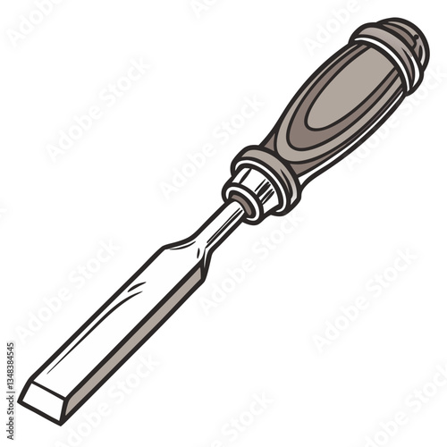 Chisel tool illustration, woodworking vector clipart for carpentry, DIY projects, and craft branding