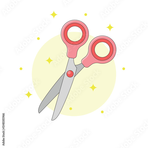 Scissors Vector Illustration. Sewing Kit, art tools, haircut salon. 