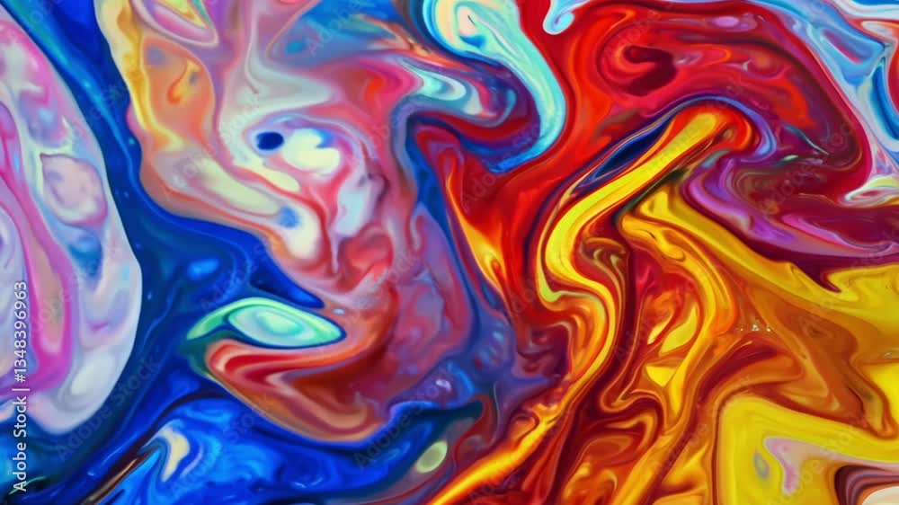 Vibrant swirl of colors showcases creative abstract paint mixing techniques