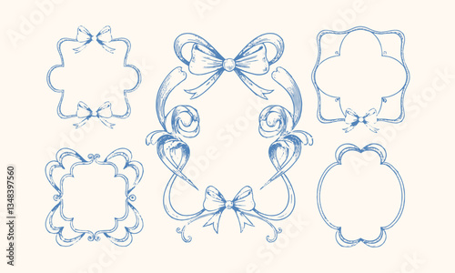 Modern seamless vector-style illustration decorative frames with a vintage aesthetic, easily editable.