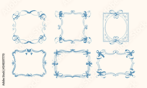 Modern seamless vector-style illustration decorative frames with a vintage aesthetic, easily editable.