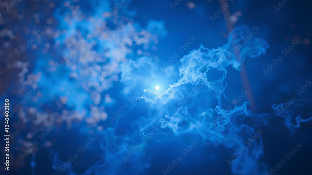mesmerizing abstract representation of cosmic elements, featuring swirling blue smoke and luminous particles against deep blue background, evoking sense of mystery and wonder mesmerizing abstract representation of cosmic elements, featuring swirling blue smoke and luminous particles against deep blue background, evoking sense of mystery and wonder