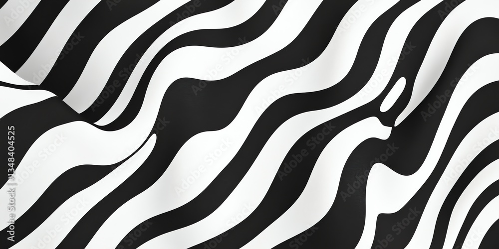 Abstract Black and White Zebra Stripes Pattern Background with Wavy Texture Abstract Black and White Zebra Stripes Pattern Background with Wavy Texture