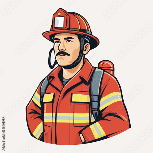 fireman, firefighter, safety, emergency, danger, man, rescue, fire, fighter, uniform, helmet, protection, background, service, red, equipment, hose, occupation, job, burn, person, work, male, hero, pr