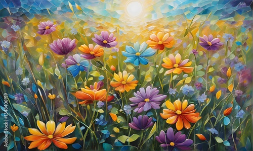 Beautiful field meadow flowers