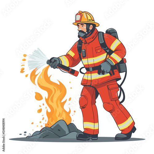 fireman, firefighter, safety, emergency, danger, man, rescue, fire, fighter, uniform, helmet, protection, background, service, red, equipment, hose, occupation, job, burn, person, work, male, hero, pr