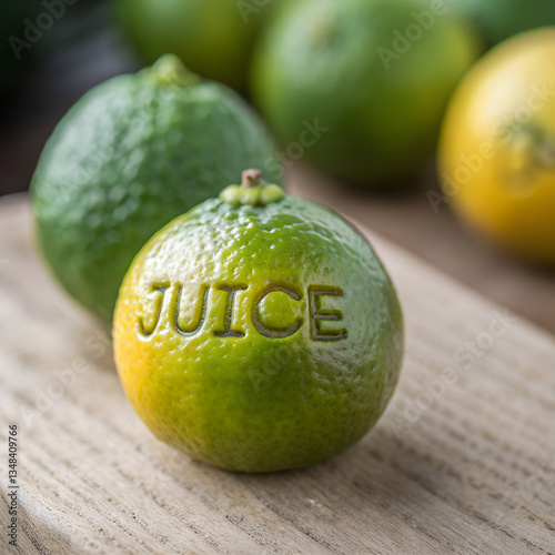 Calamansi with Engraved Word Juice