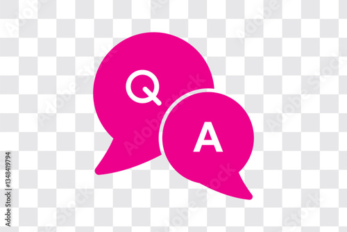 Questions and answers icon with speech bubble and q and a letters. Vector minimal trendy illustration in 3 styles for frequently asked questions concepts in websites
