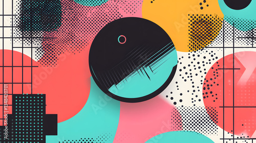 Pop-style geometric shapes social media

