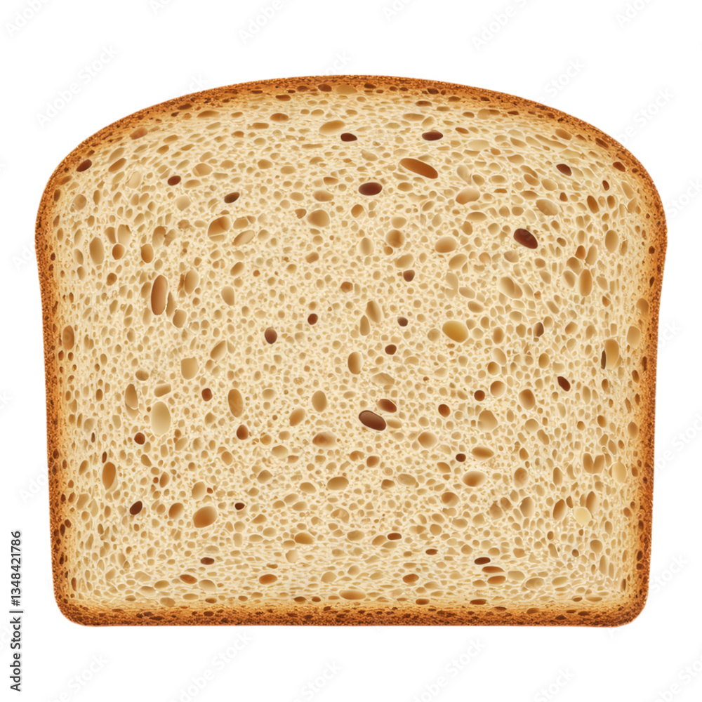 Freshly Baked Slice of Whole Grain Bread Close-Up Freshly Baked Slice of Whole Grain Bread Close-Up