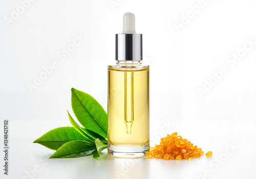 Skin Care Serum with Vitamin C and Green Tea Leaves  