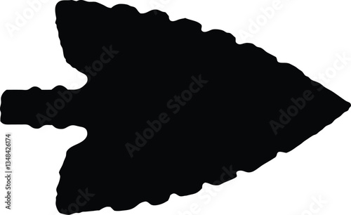 Native American Stone Arrowheads silhouette vector