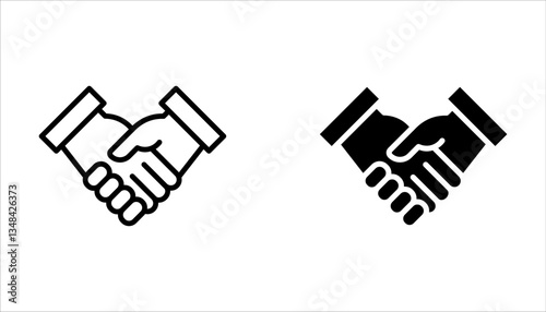 Handshake icon set. business handshake. contact agreement on white background