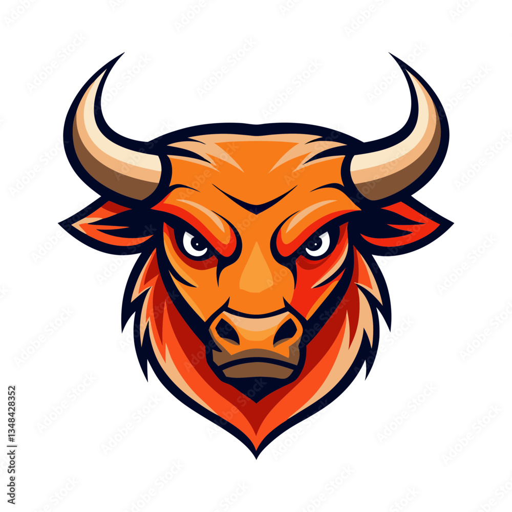 Fototapeta premium Bull mascot vector logo illustration